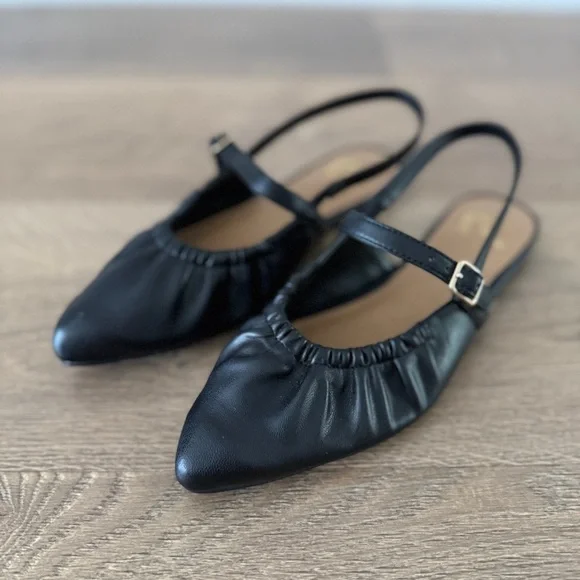 Report Black Women's Ruched Mary Jane Slingback Flats - Picture 2 of 6